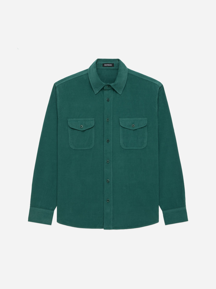 Studio Shirt ~ Hunter Green Corduroy