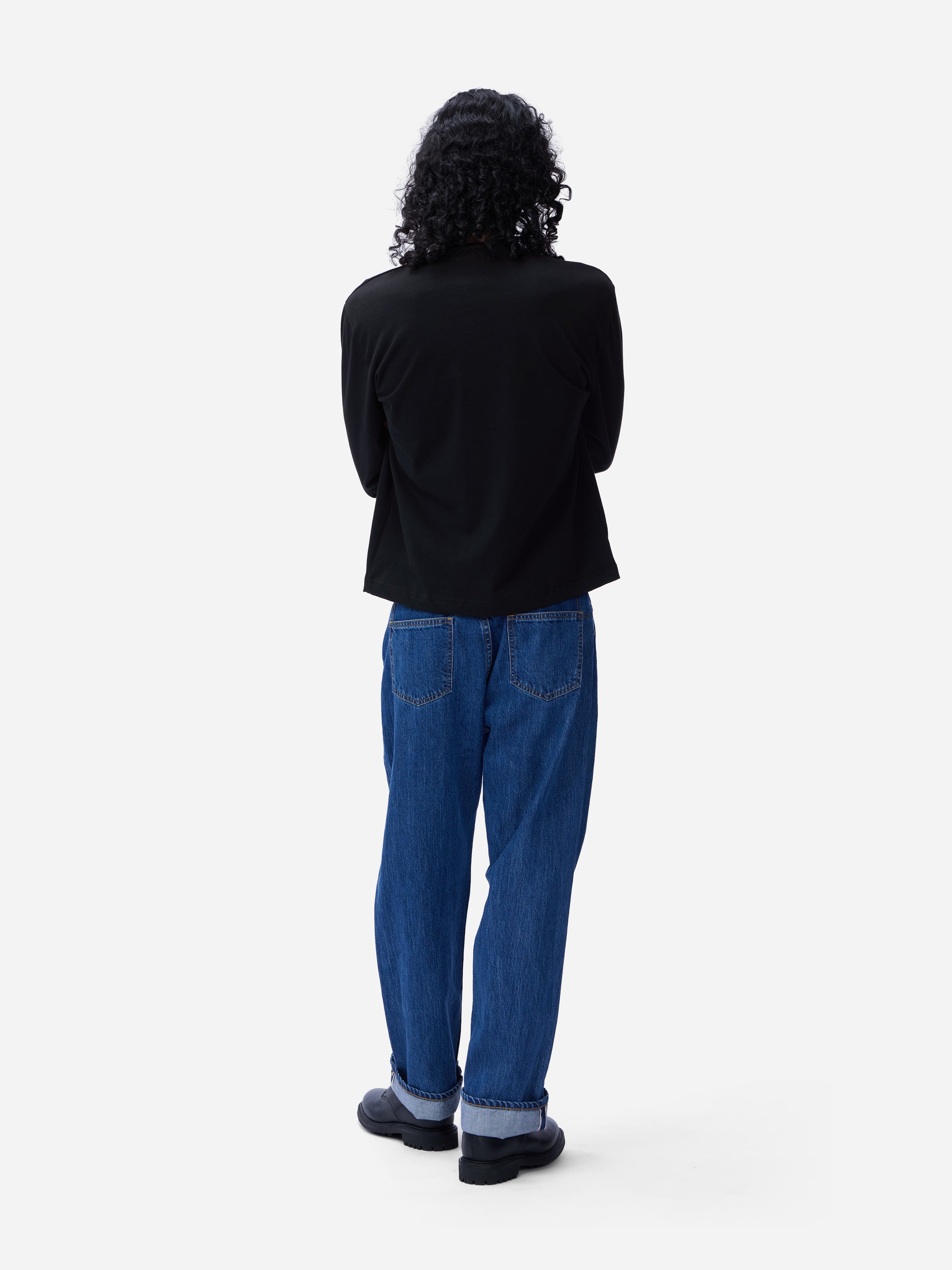 Heavyweight Boxy Long Sleeve T-shirt ~ Black – 3sixteen
