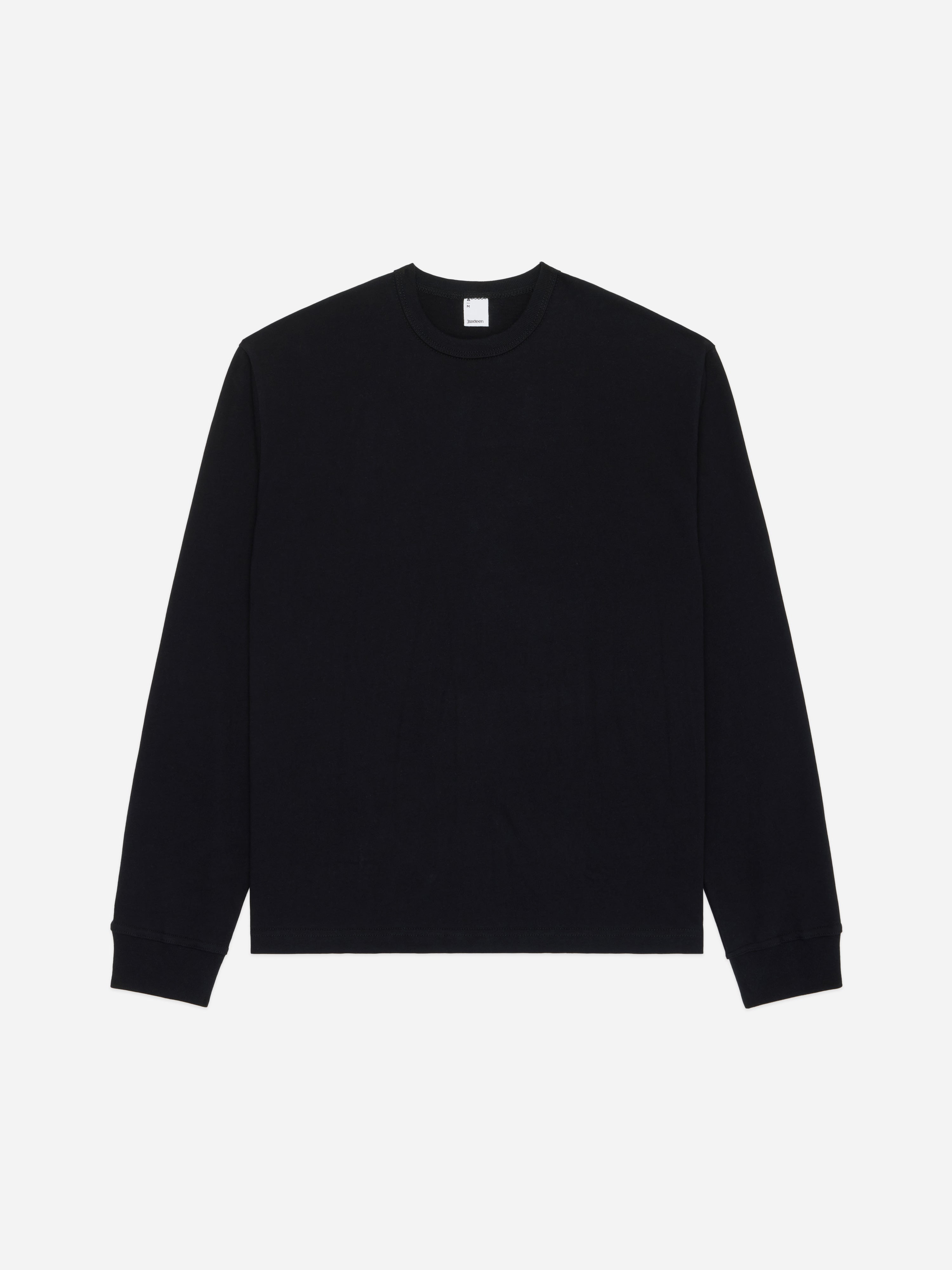 Heavyweight Boxy Long Sleeve T-shirt ~ Black – 3sixteen
