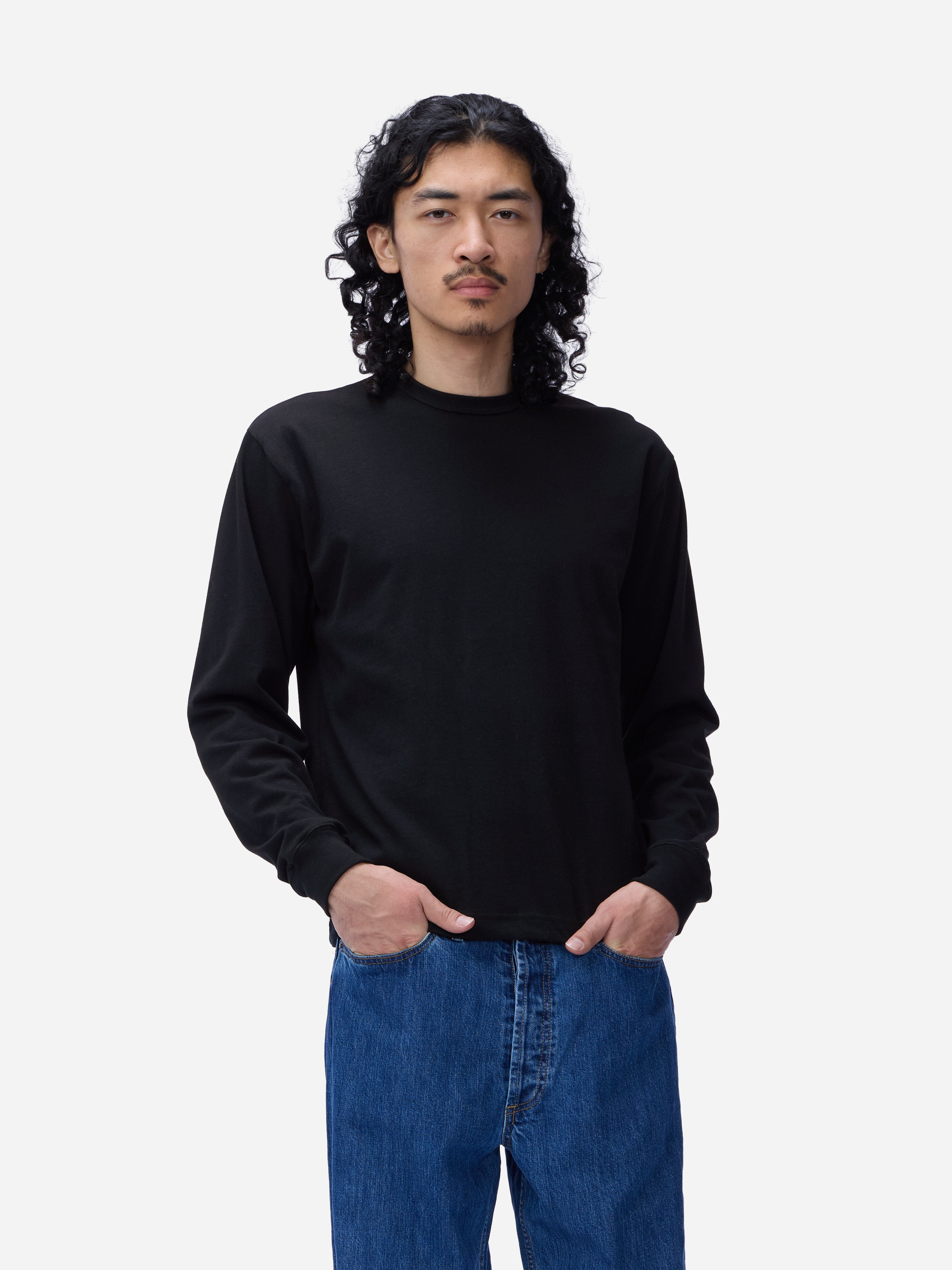 Heavyweight Boxy Long Sleeve T-shirt ~ Black – 3sixteen