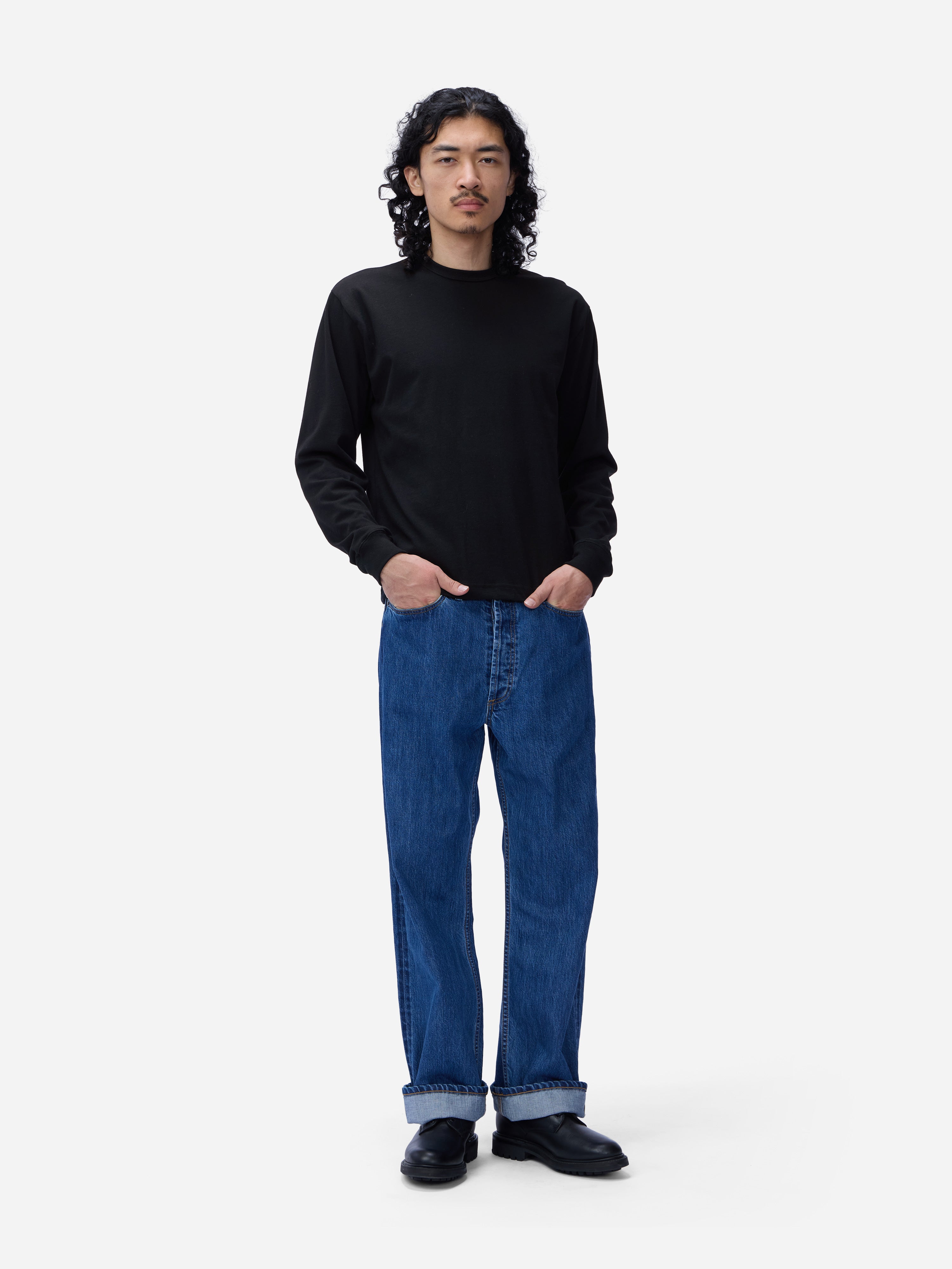 Heavyweight Boxy Long Sleeve T-shirt ~ Black – 3sixteen