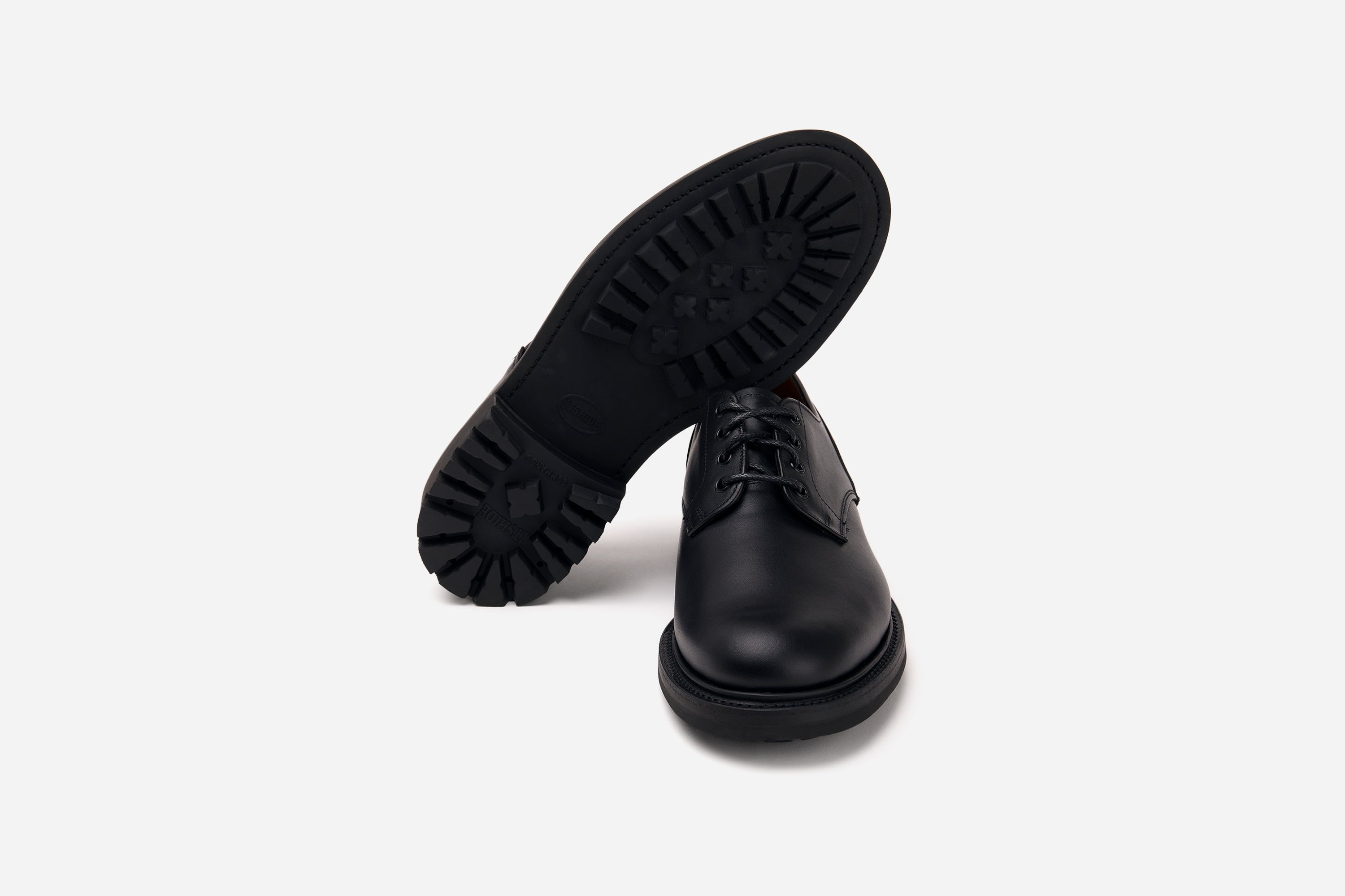 Lug Sole Derby ~ Black Waxy Leather – 3sixteen