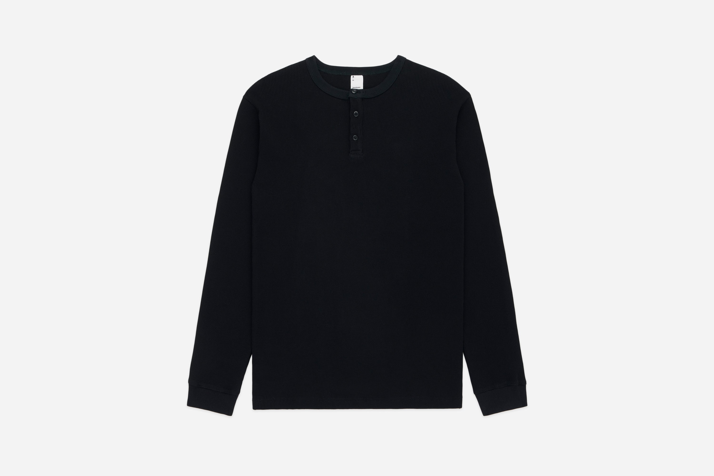 Long Sleeve Thermal Henley ~ Black – 3sixteen