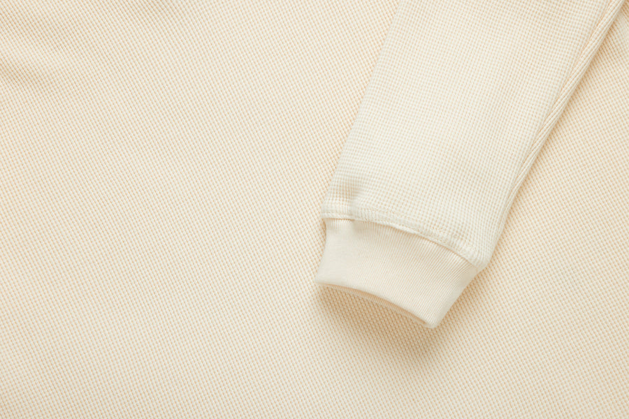 Long Sleeve Thermal Henley ~ Natural