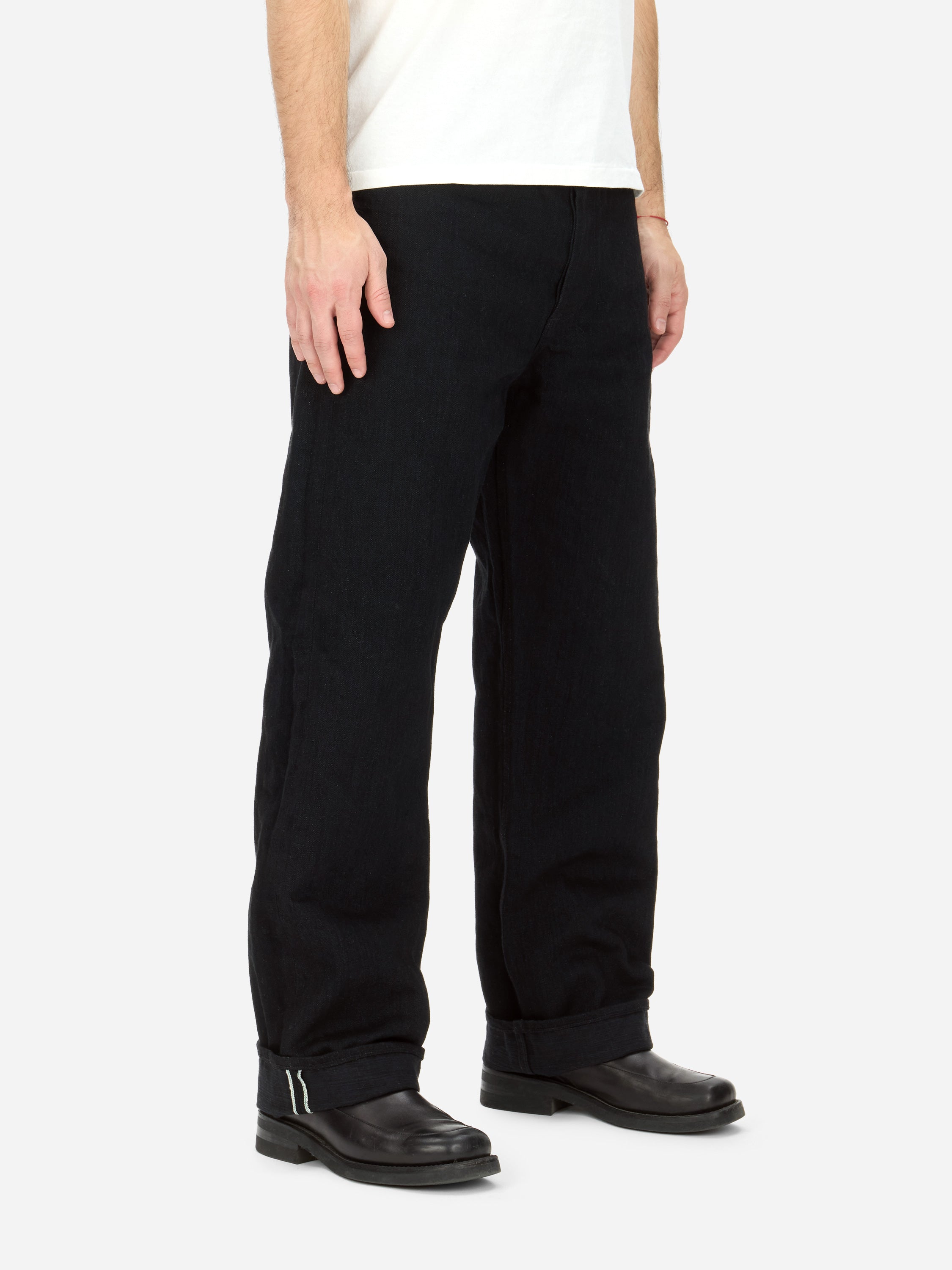RS-220xk ~ Relaxed Straight - Rinsed Black Kibata – 3sixteen