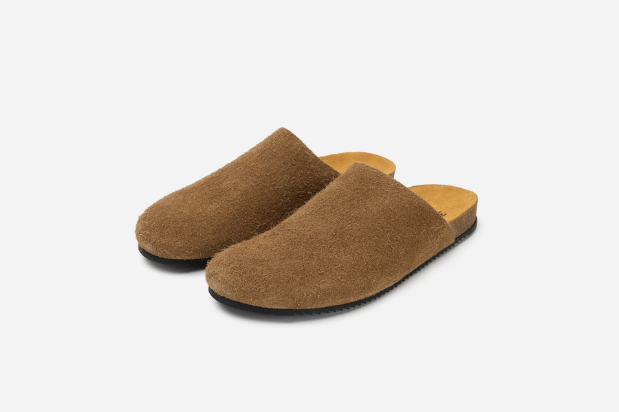Mule ~ Shaggy Chestnut Suede