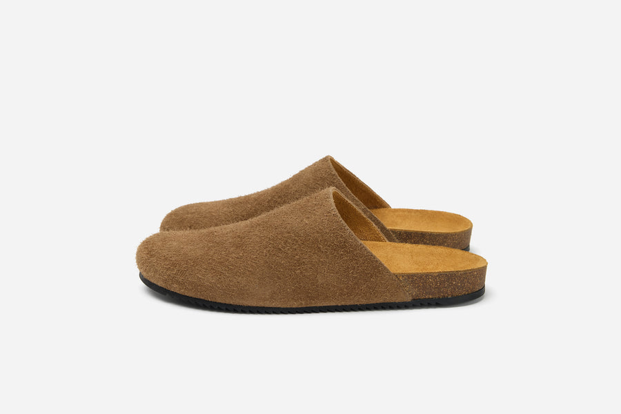 Mule ~ Shaggy Chestnut Suede