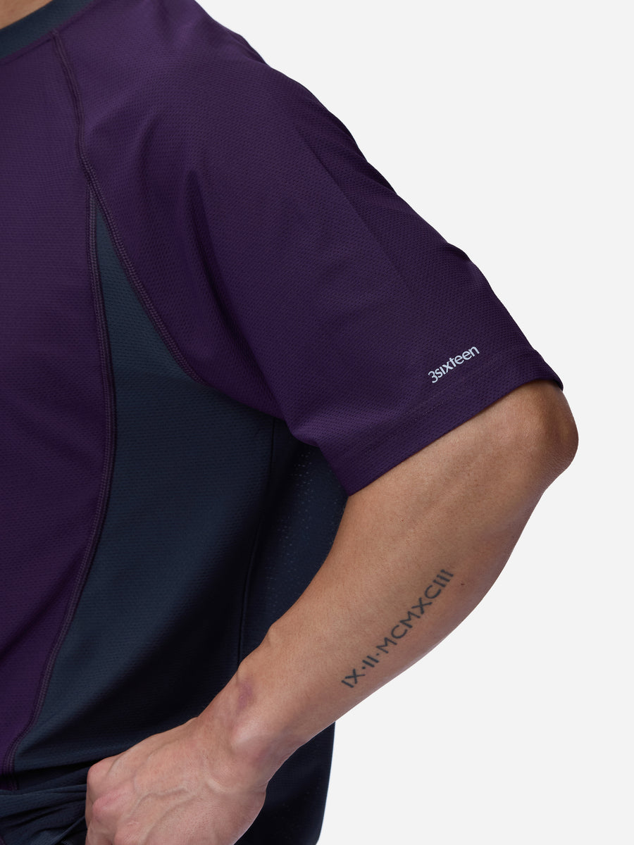 Track Tee ~ Purple/Grey