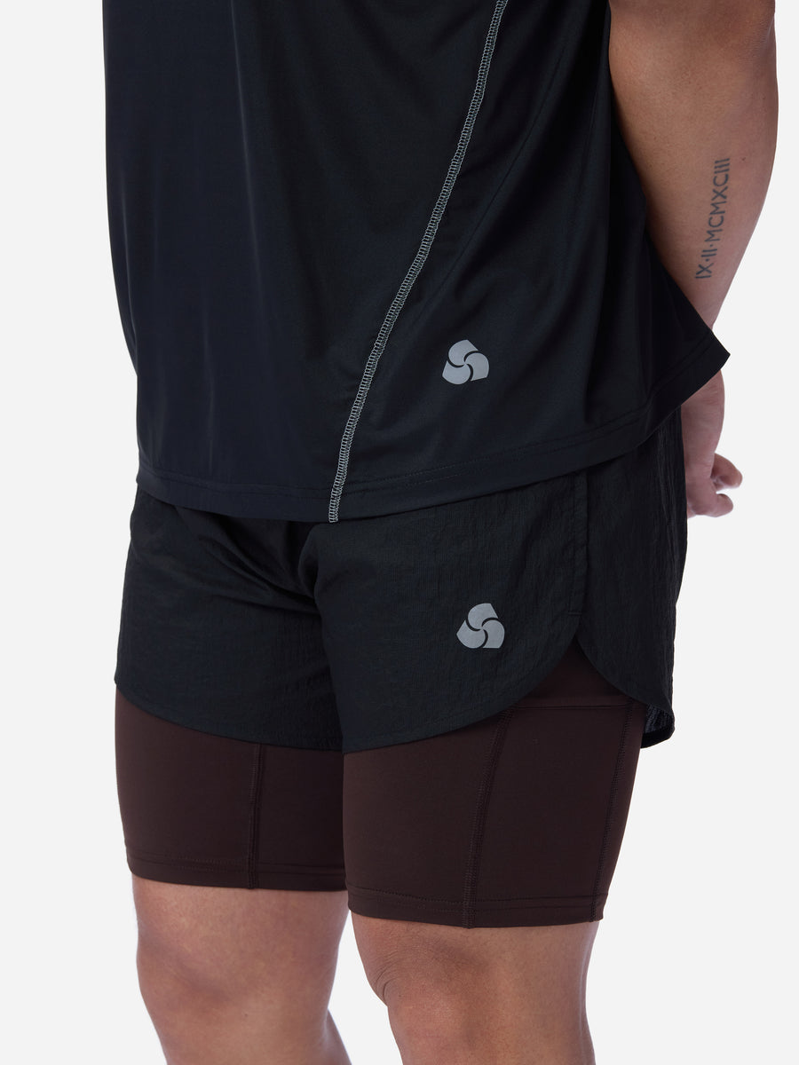Pace Short ~ Black/ Brown
