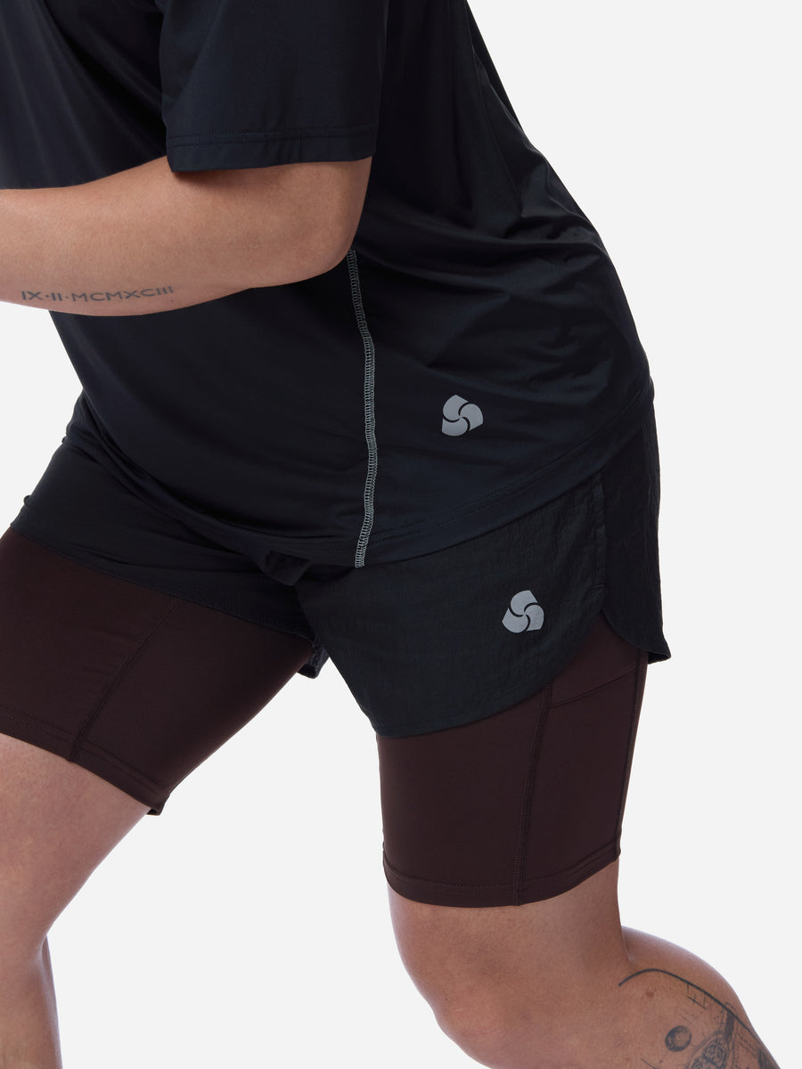 Pace Short ~ Black/ Brown