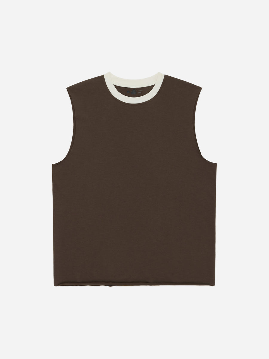 Training Cutoff Tee ~ Brown/White Ringer