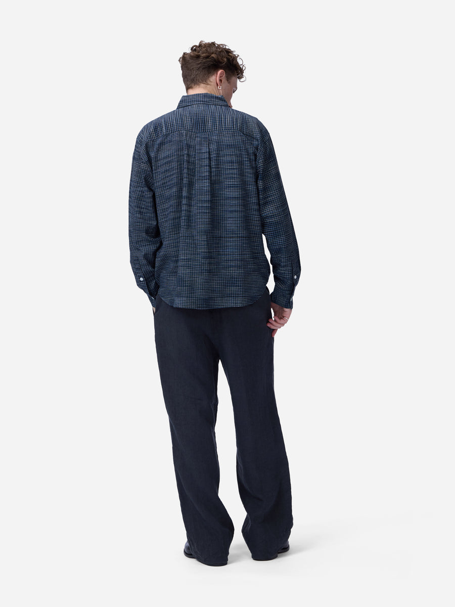 Commuter Shirt ~ Handloom Midnight Microcheck