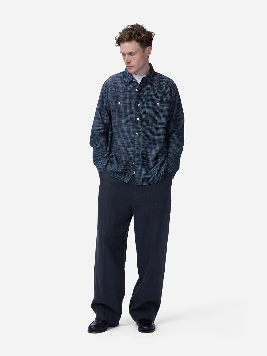 Commuter Shirt ~ Handloom Midnight Microcheck