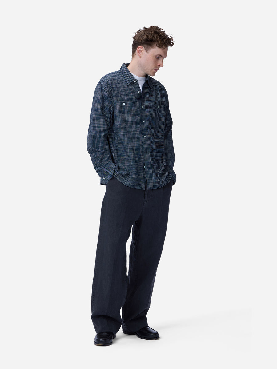 Commuter Shirt ~ Handloom Midnight Microcheck