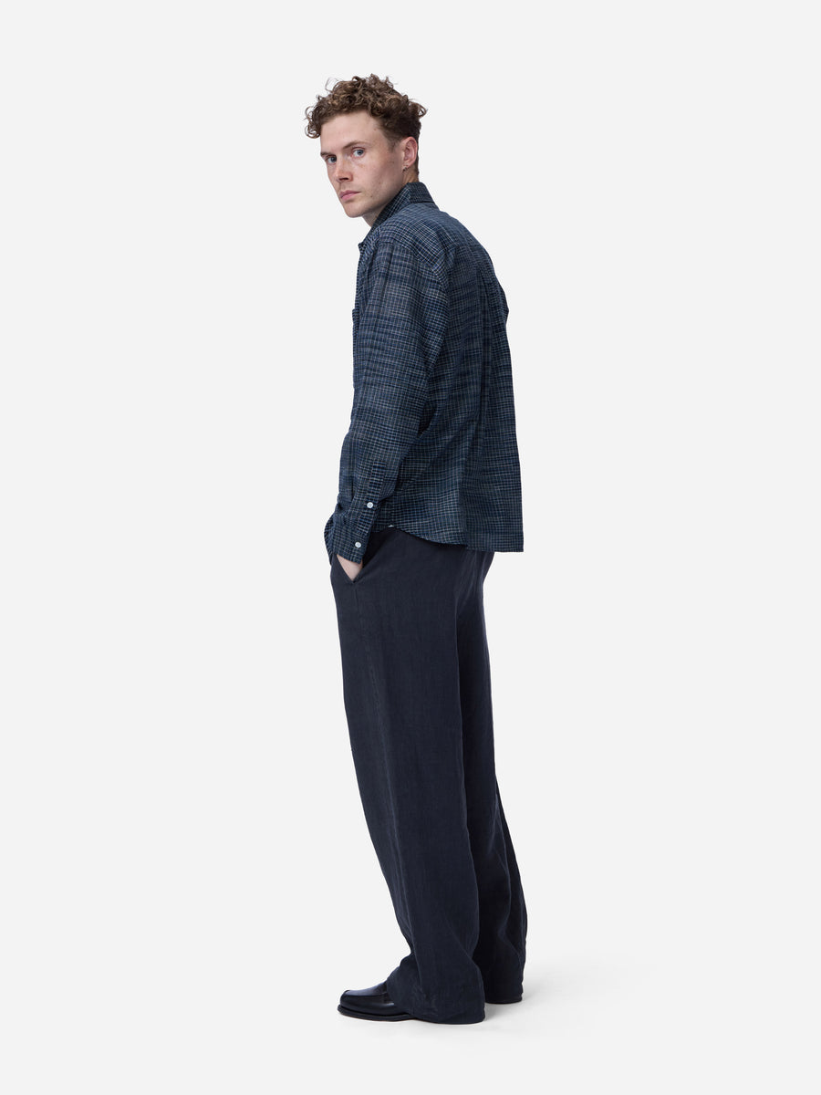 Commuter Shirt ~ Handloom Midnight Microcheck