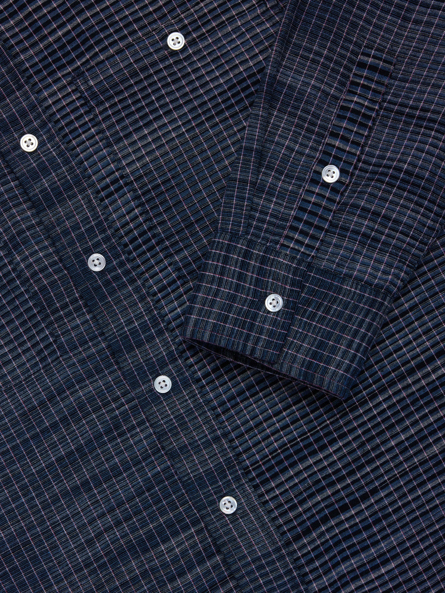 Commuter Shirt ~ Handloom Midnight Microcheck