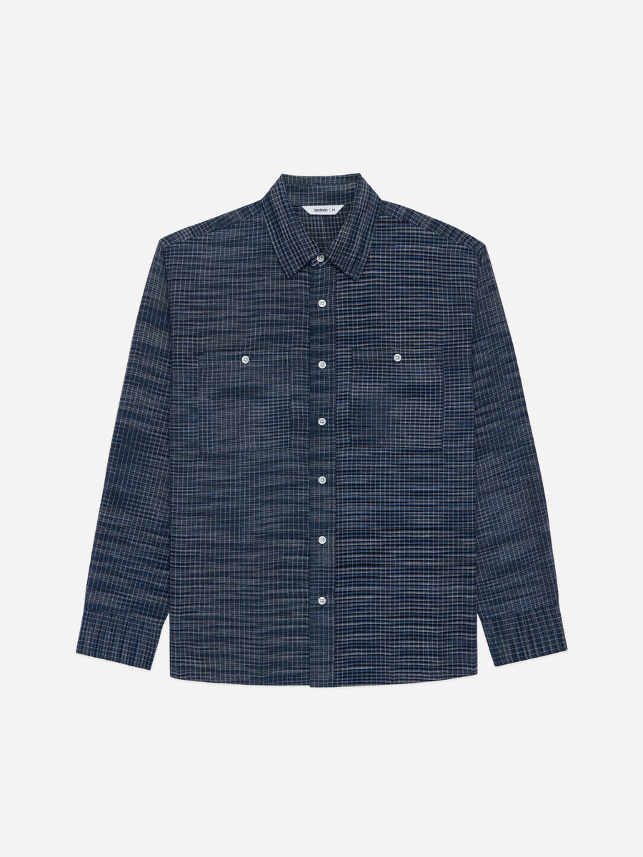 Commuter Shirt ~ Handloom Midnight Microcheck