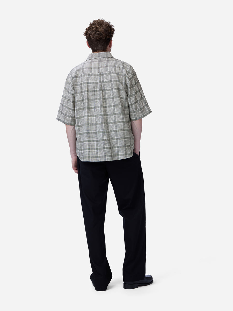 Short Sleeve Commuter Shirt ~ Handloom Grey Check