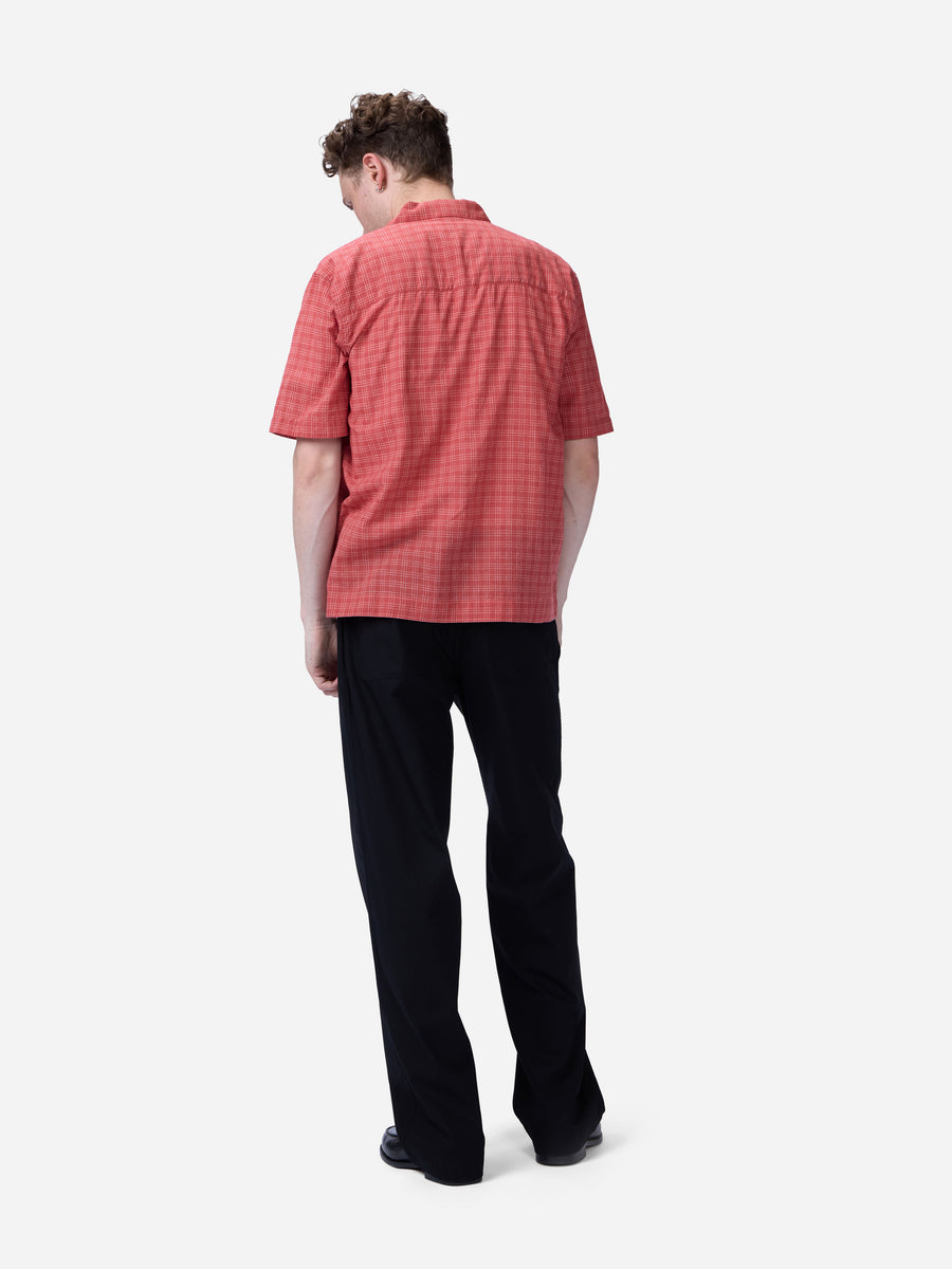 Short Sleeve Loop Shirt ~ Red Microcheck