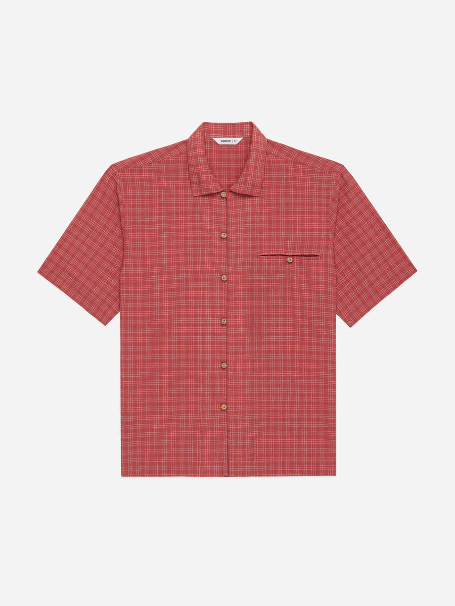 Short Sleeve Loop Shirt ~ Red Microcheck