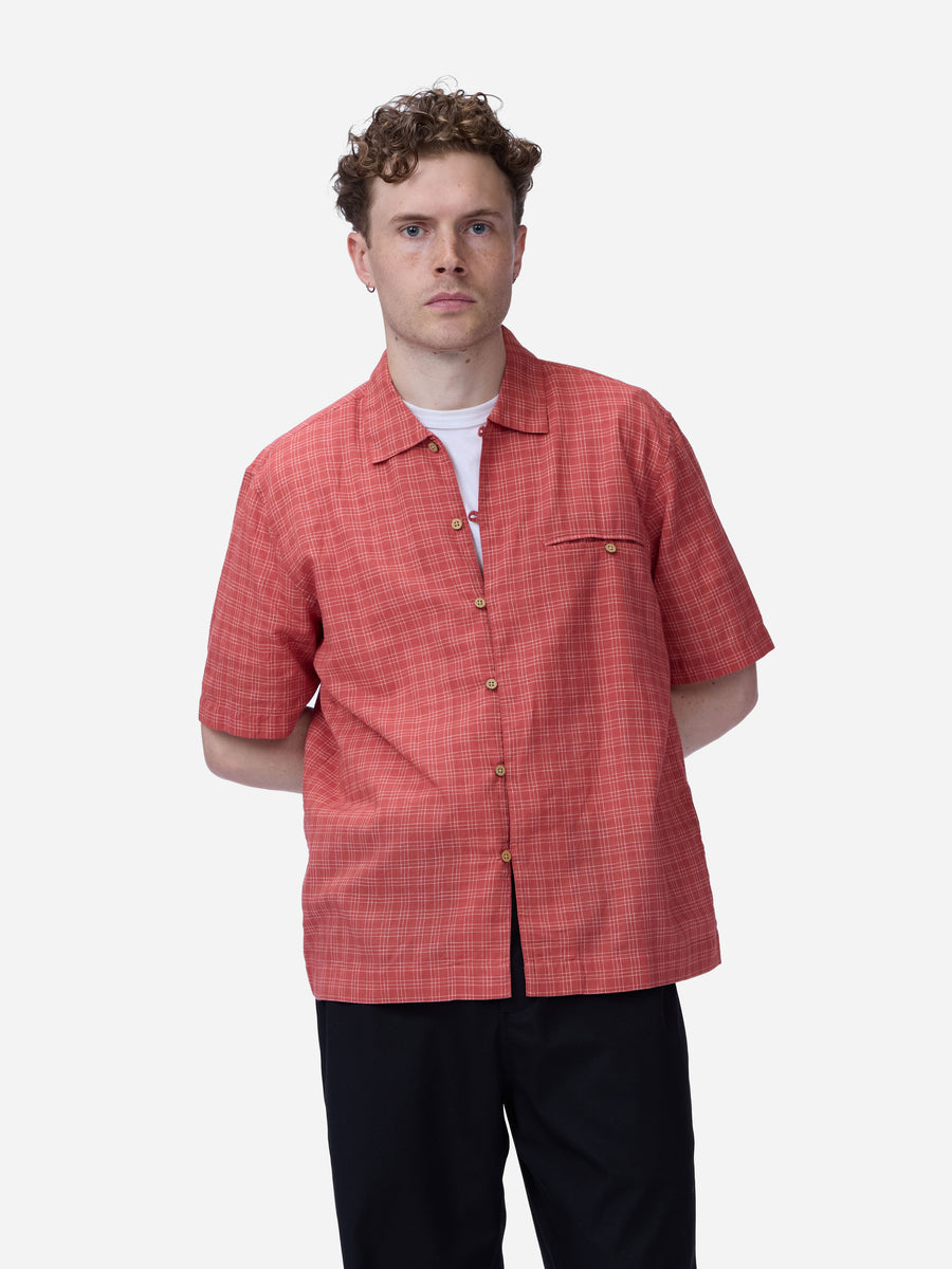 Short Sleeve Loop Shirt ~ Red Microcheck