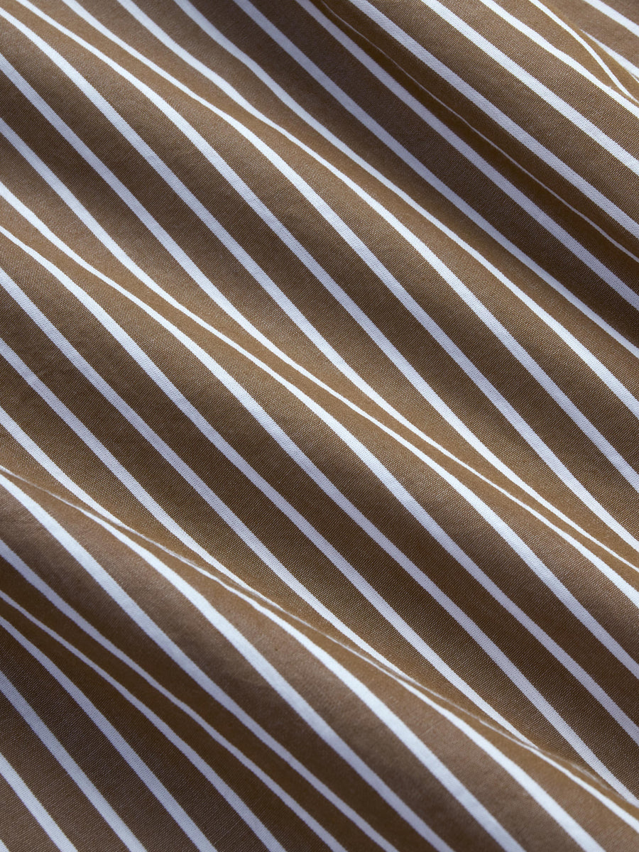 Commuter Shirt ~ Brown Ecru Stripe