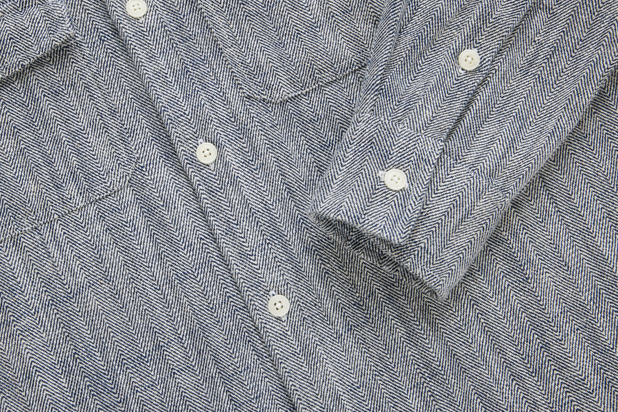Camp Shirt ~ Black Cotton/Linen HBT