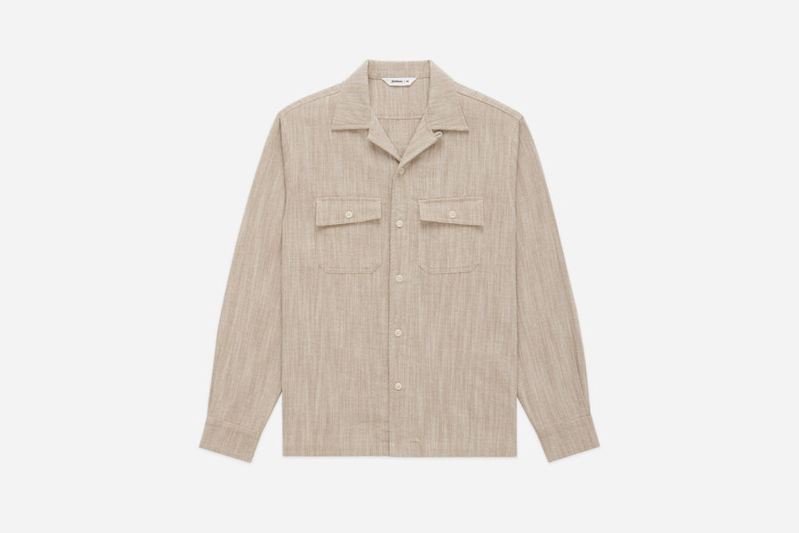 Camp Shirt ~ Ecru Cotton/Linen HBT
