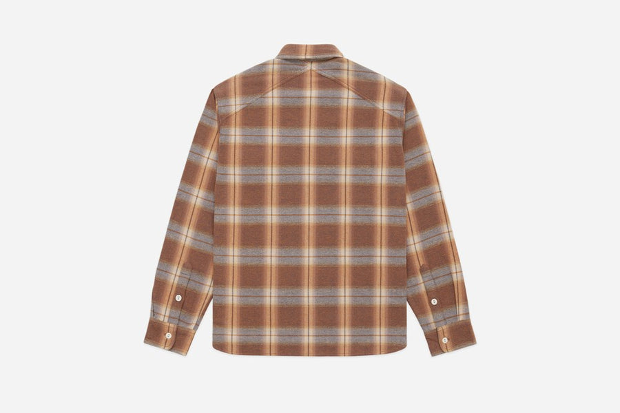 Crosscut Flannel ~ Tobacco/Ecru Brush Check