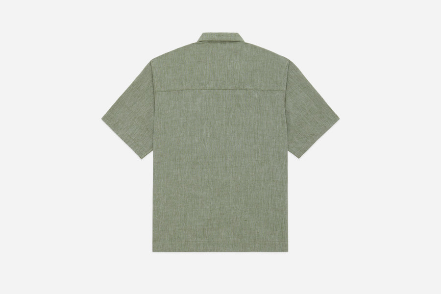 Short Sleeve Loop Shirt ~ Grass Linen/Cotton