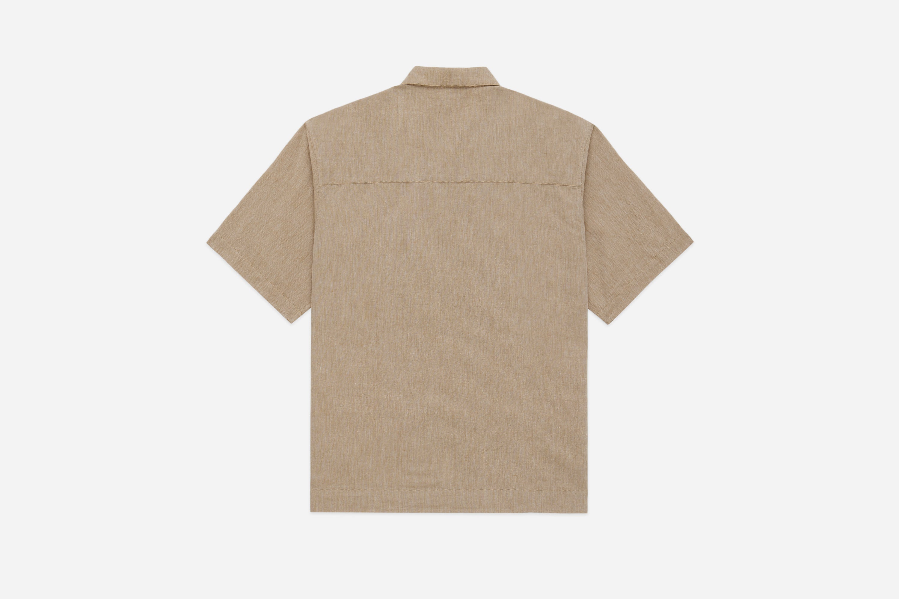 Short Sleeve Loop Shirt ~ Khaki Linen/Cotton – 3sixteen