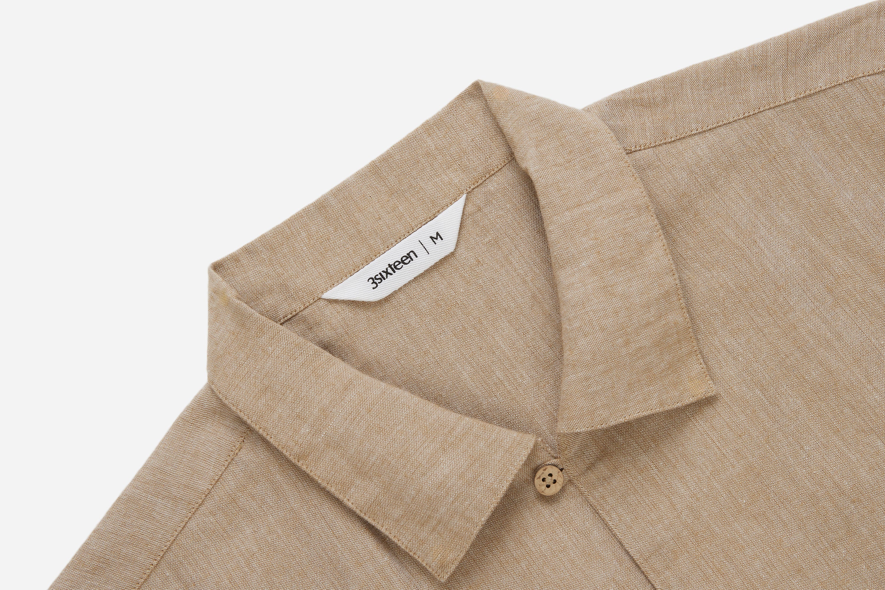 Short Sleeve Loop Shirt ~ Khaki Linen/Cotton – 3sixteen
