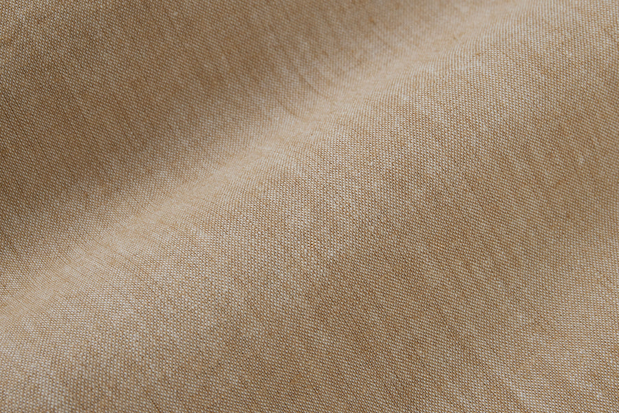 Short Sleeve Loop Shirt ~ Khaki Linen/Cotton