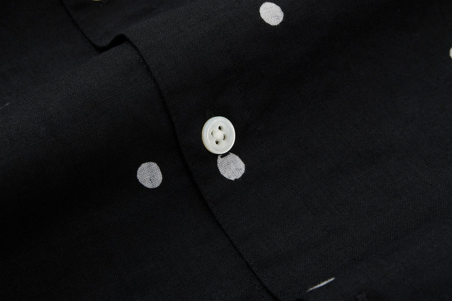 Vacation Shirt ~ Black Polka Dot