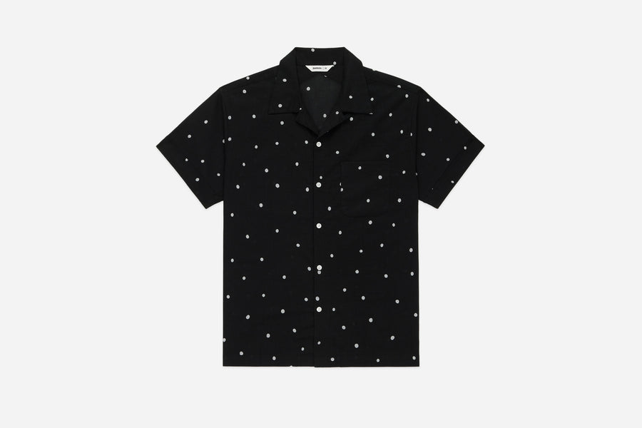Vacation Shirt ~ Black Polka Dot