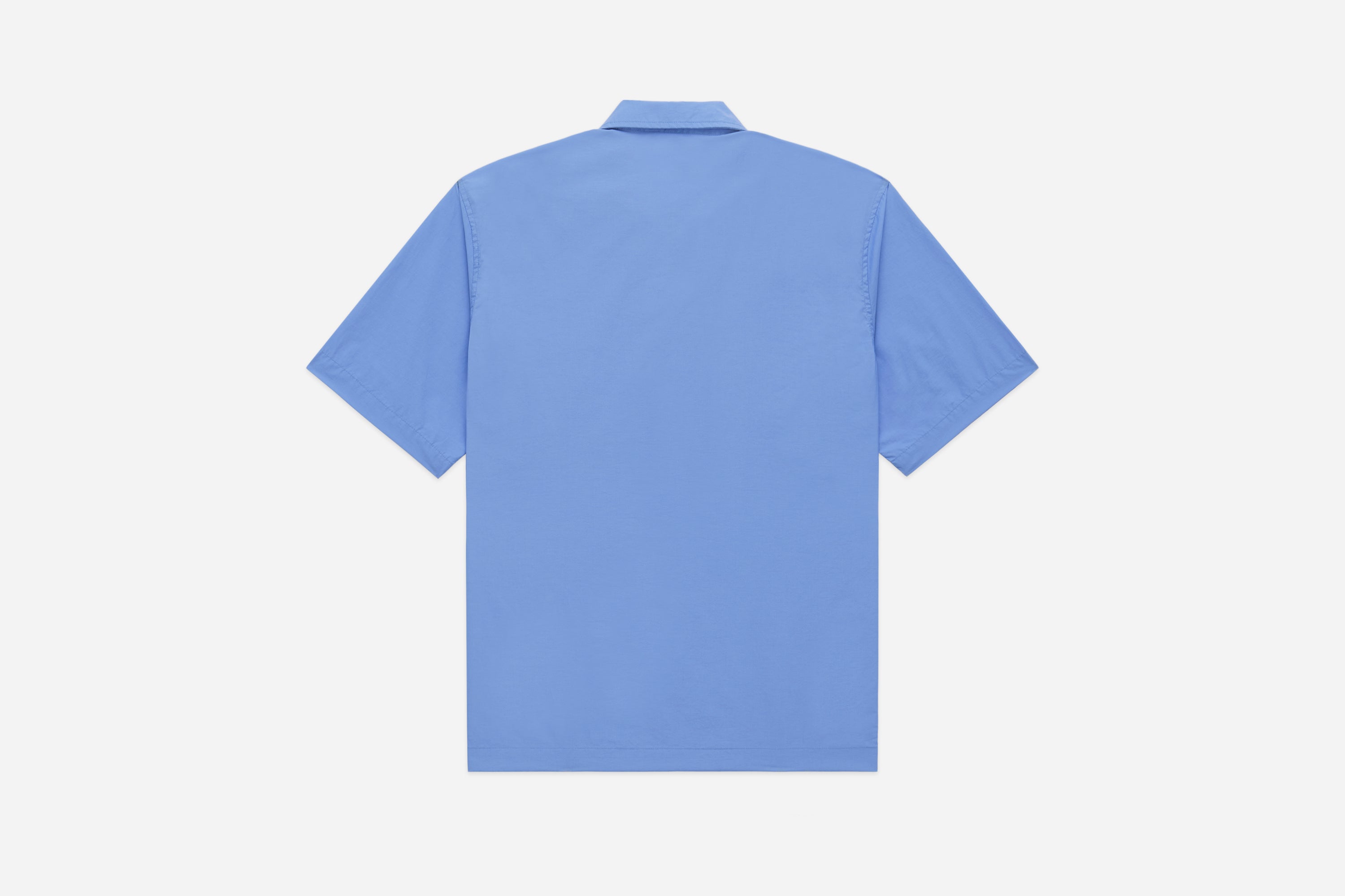 Short Sleeve Zip Shirt ~ Powder Blue Nylon – 3sixteen
