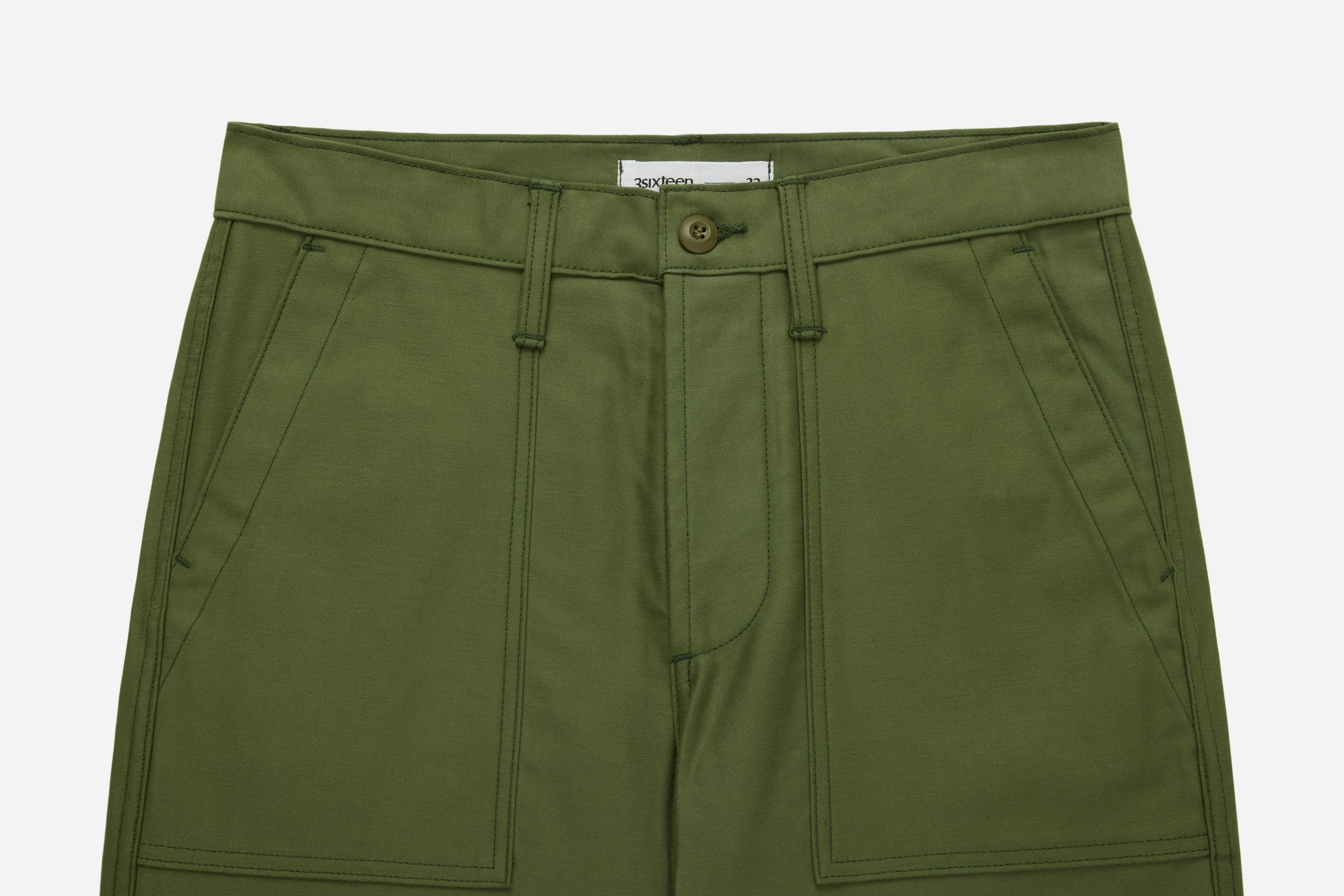 Fatigue Pants ~ Olive Back Satin – 3sixteen