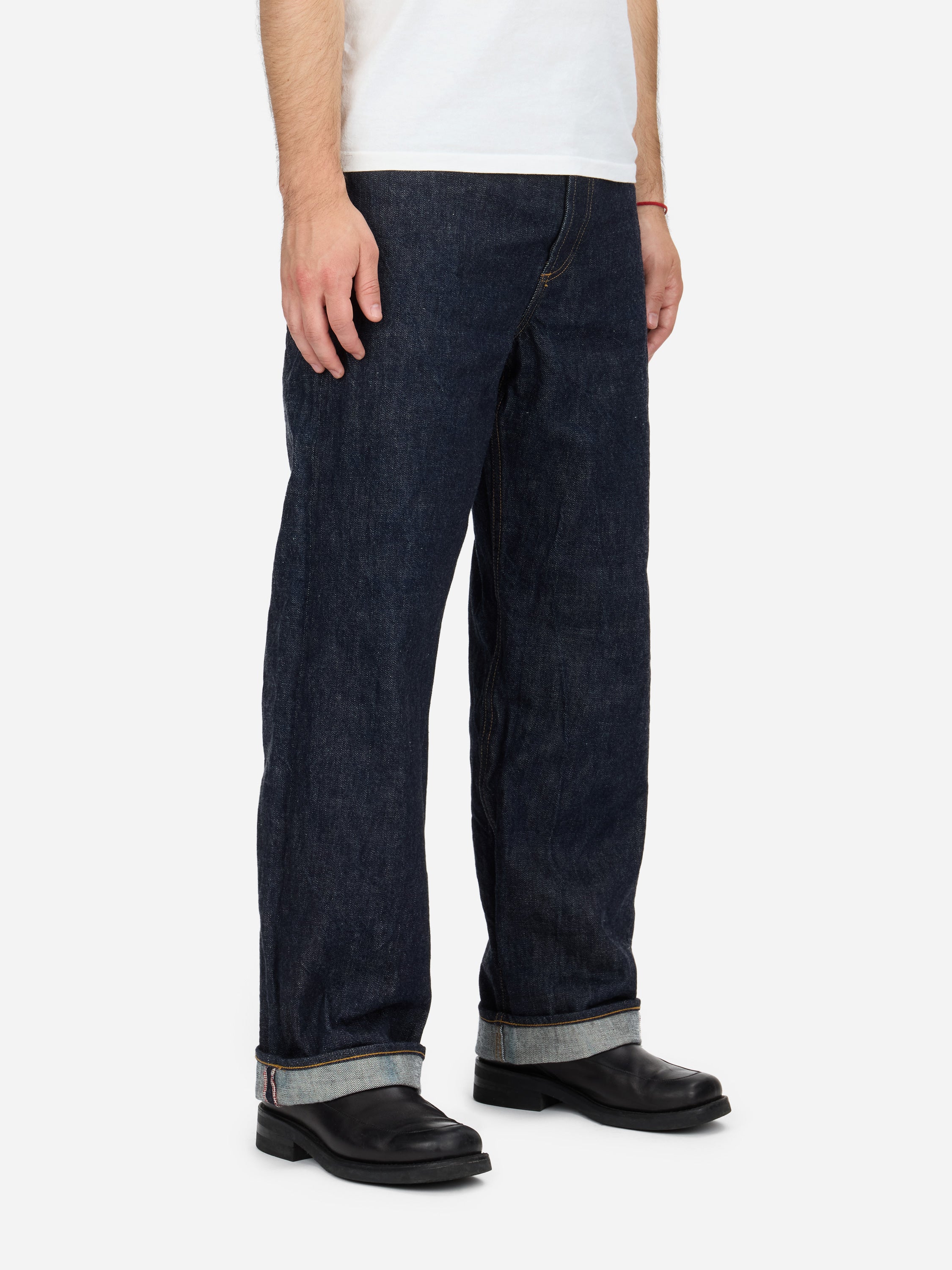 RS-100xk ~ Relaxed Straight - Rinsed Indigo Kibata – 3sixteen