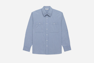 Commuter Shirt ~ Blue/Ecru Stripe