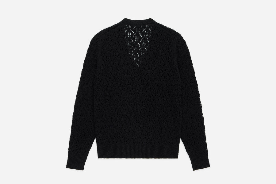 Classic Cardigan ~ Black Flamme Lace Knit
