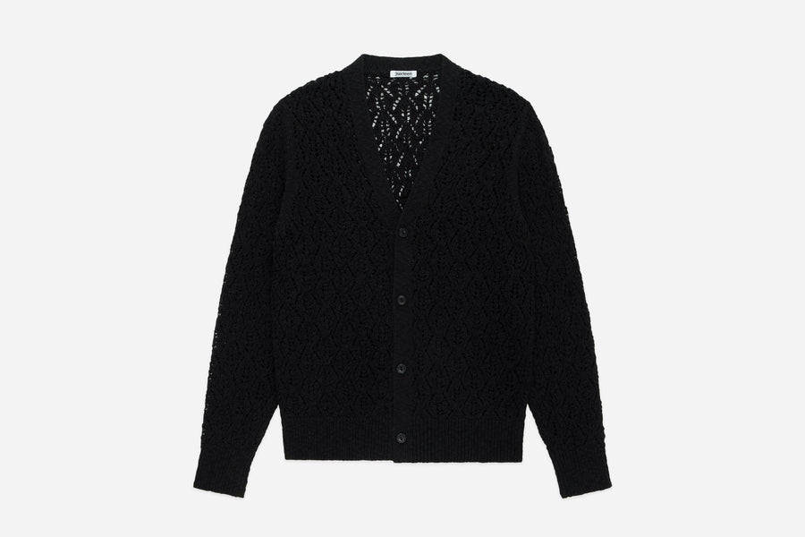 Classic Cardigan ~ Black Flamme Lace Knit