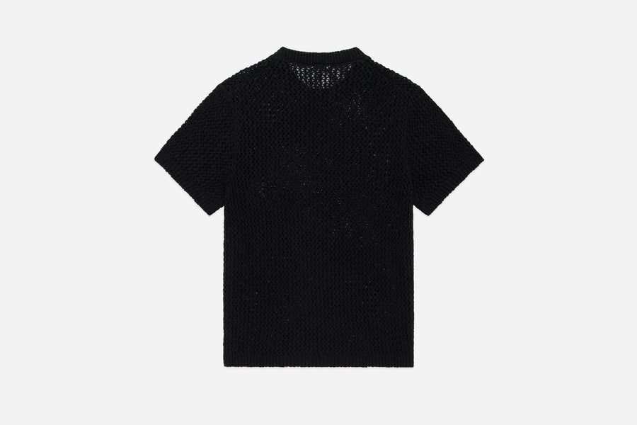 Knit T-Shirt ~ Black Flamme Mesh