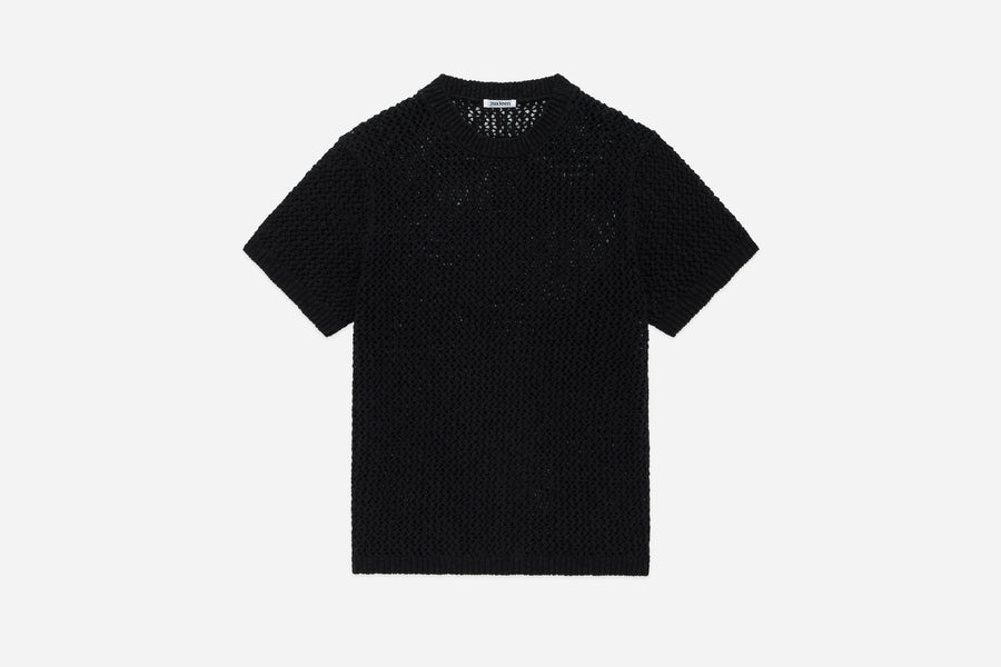 Knit T-Shirt ~ Black Flamme Mesh