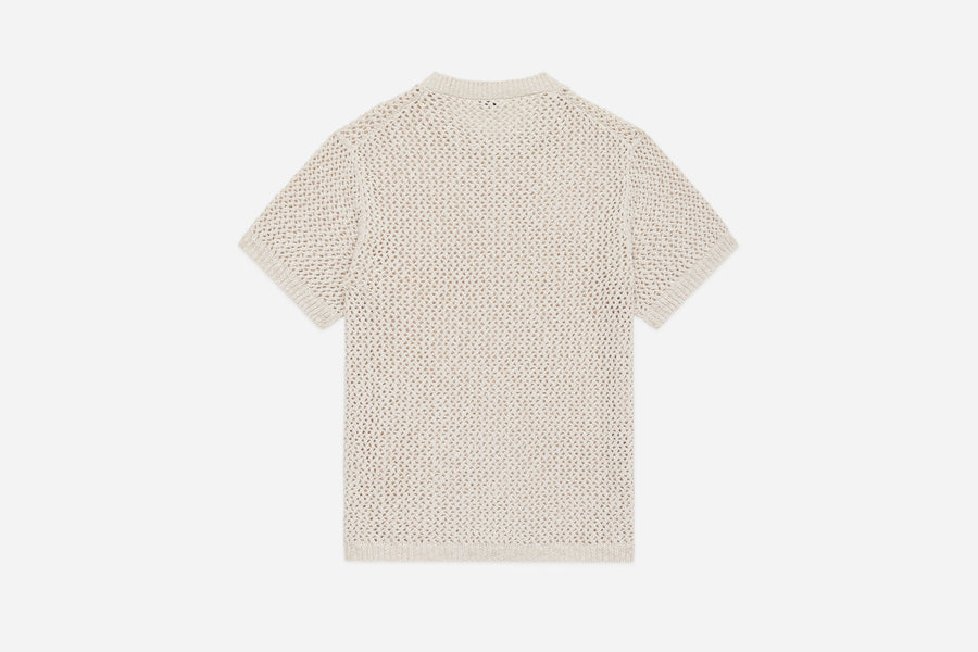Knit T-Shirt ~ Ecru Flamme Mesh