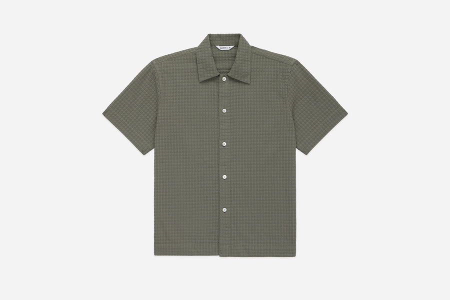 Resort Shirt ~ Olive Geo Weave