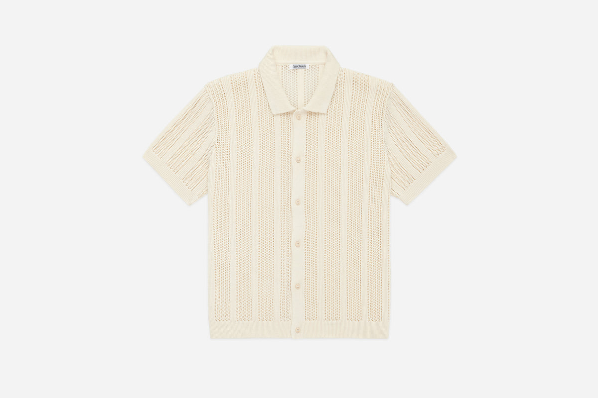 【BAON】[unisex] Curl net over short sleeve knit BAON】[unisex] Curl net over short sleeve knit (BAON/ニット