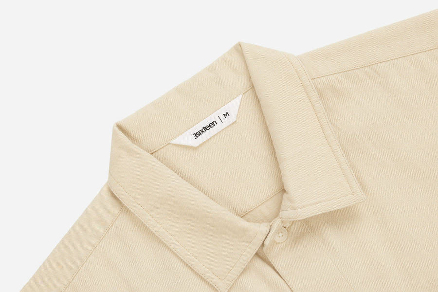 Short Sleeve Workshirt ~ Ecru Twill