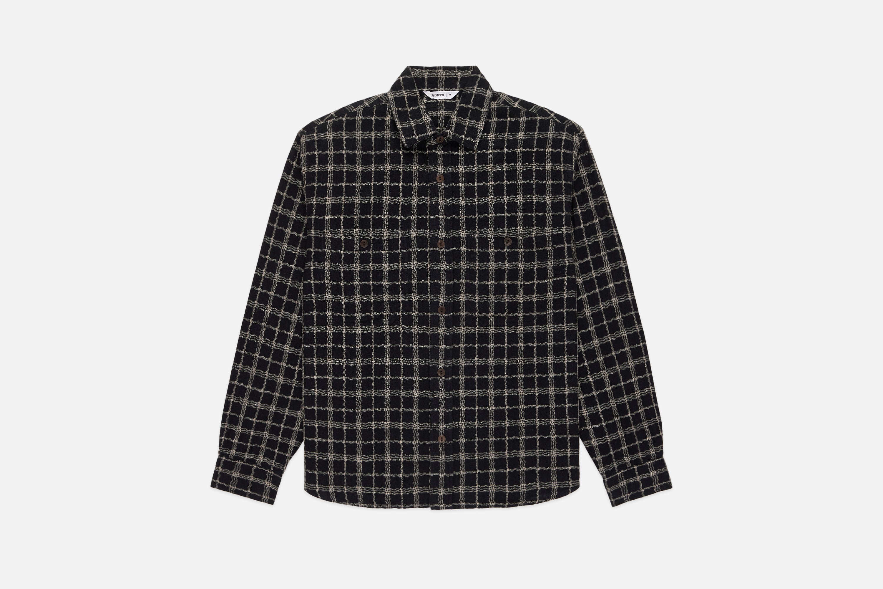 Utility Shirt ~ Black/Ecru Wavy Check – 3sixteen