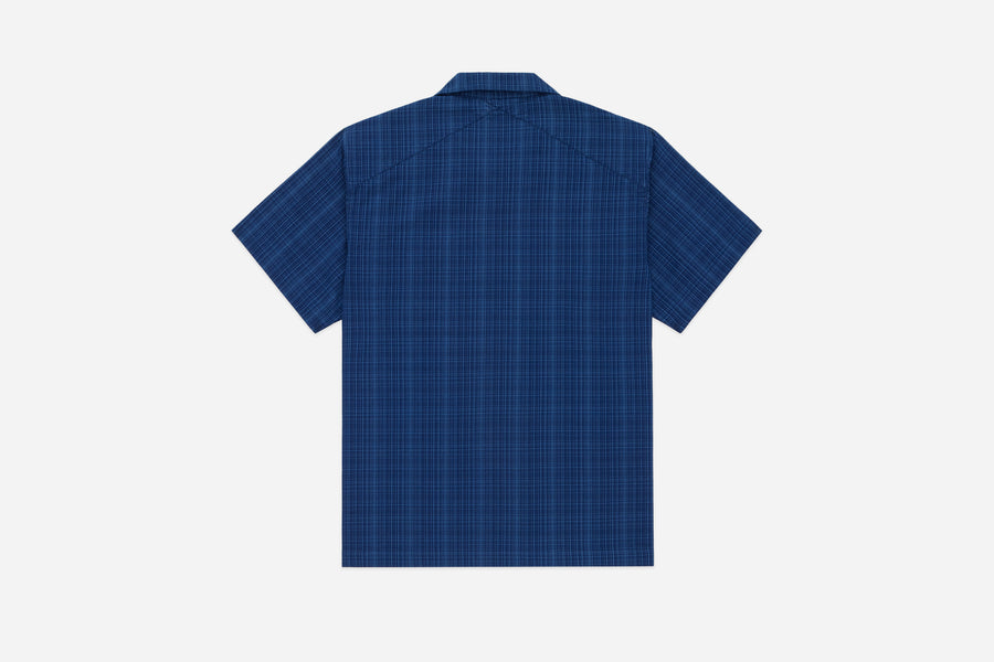 Vacation Shirt ~ Indigo Microcheck