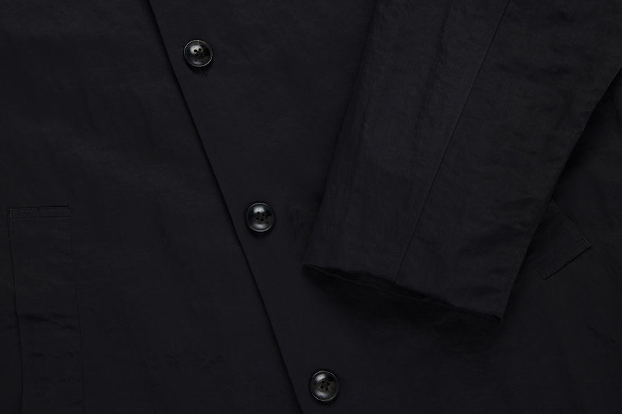 Mac Coat ~ Black Wrinkle Nylon